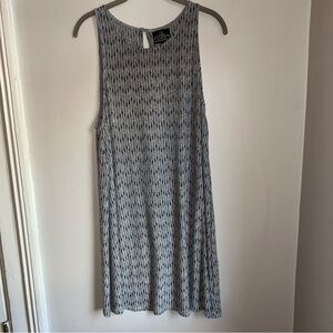 Angie Gray and Blue Sleeveless Dress